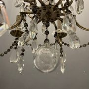 Antique Italian Silver Crystal Chandelier, 1940s