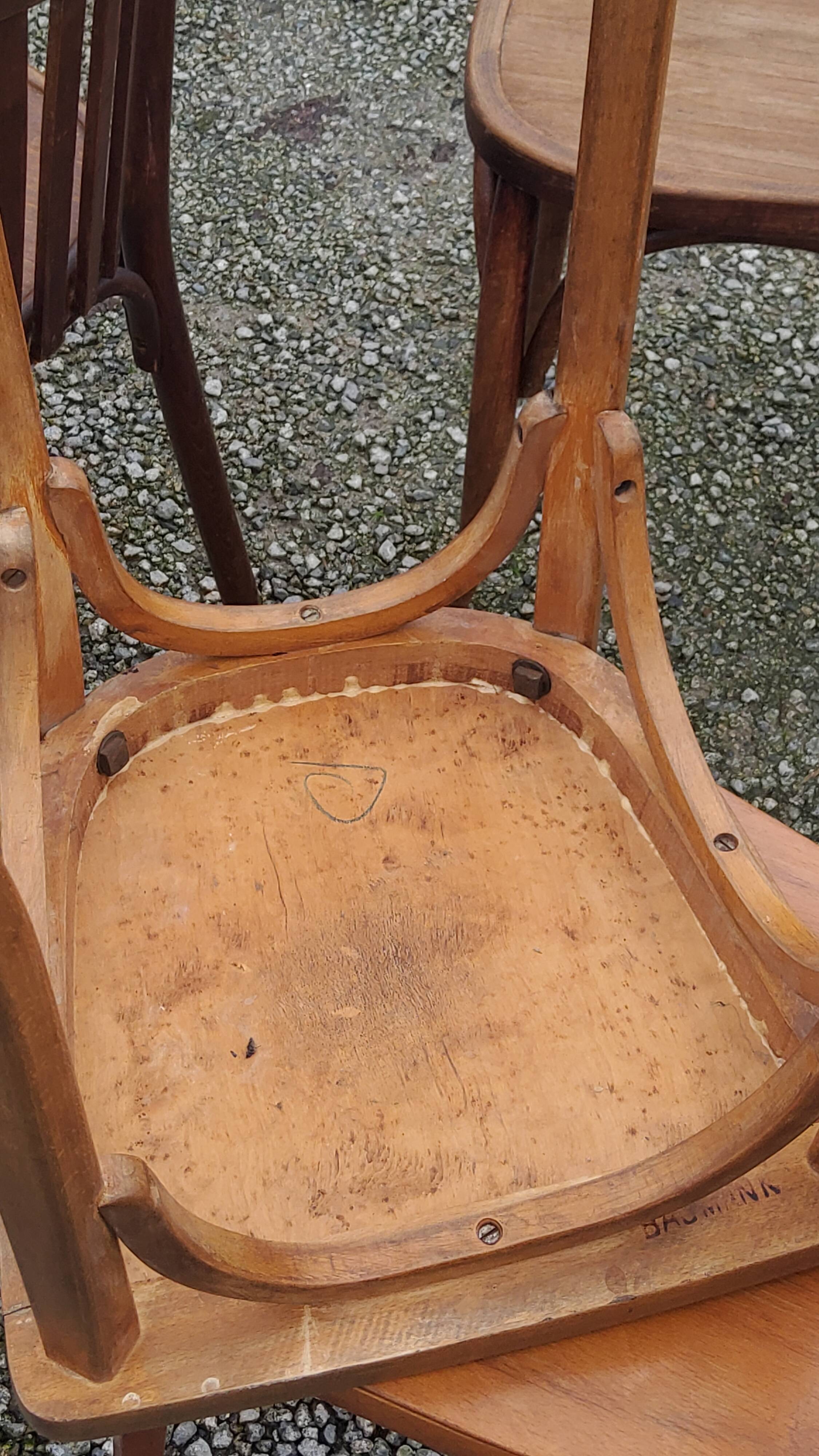 Set of 6 old bistro chairs Baumann and others