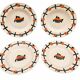 4 deep plates Badonviller Art Deco design in black and orange – 1930s