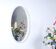 Miroir mural ovale en bois blanc, années 1960