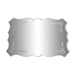 Miroir biseauté gravé