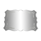Engraved beveled mirror