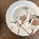 set de 12 assiettes polychrome 1850 ondulées Brownfield England oiseaux