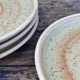 Set of 4 stoneware plates-Manufacture Pornic MBFA-Décor MIA