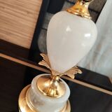 Alabaster and gilded brass lamp