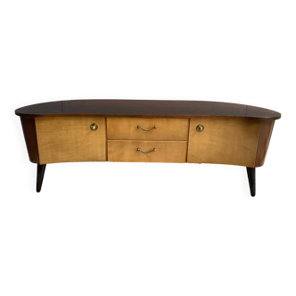 1960s kidney-shaped sideboard in two-tone wood