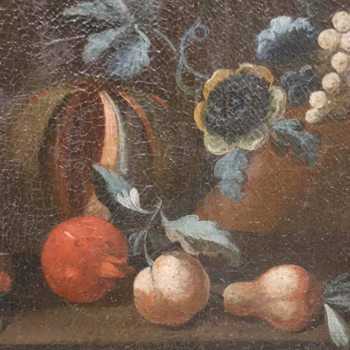 Oil painting on canvas, still life, Italy 18th century