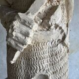 Set of two natural white plaster sculptures by Walter De Buck — figurative folkloric pair