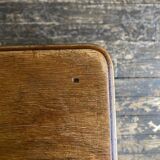 Boarding school stool in oak and plywood 1950