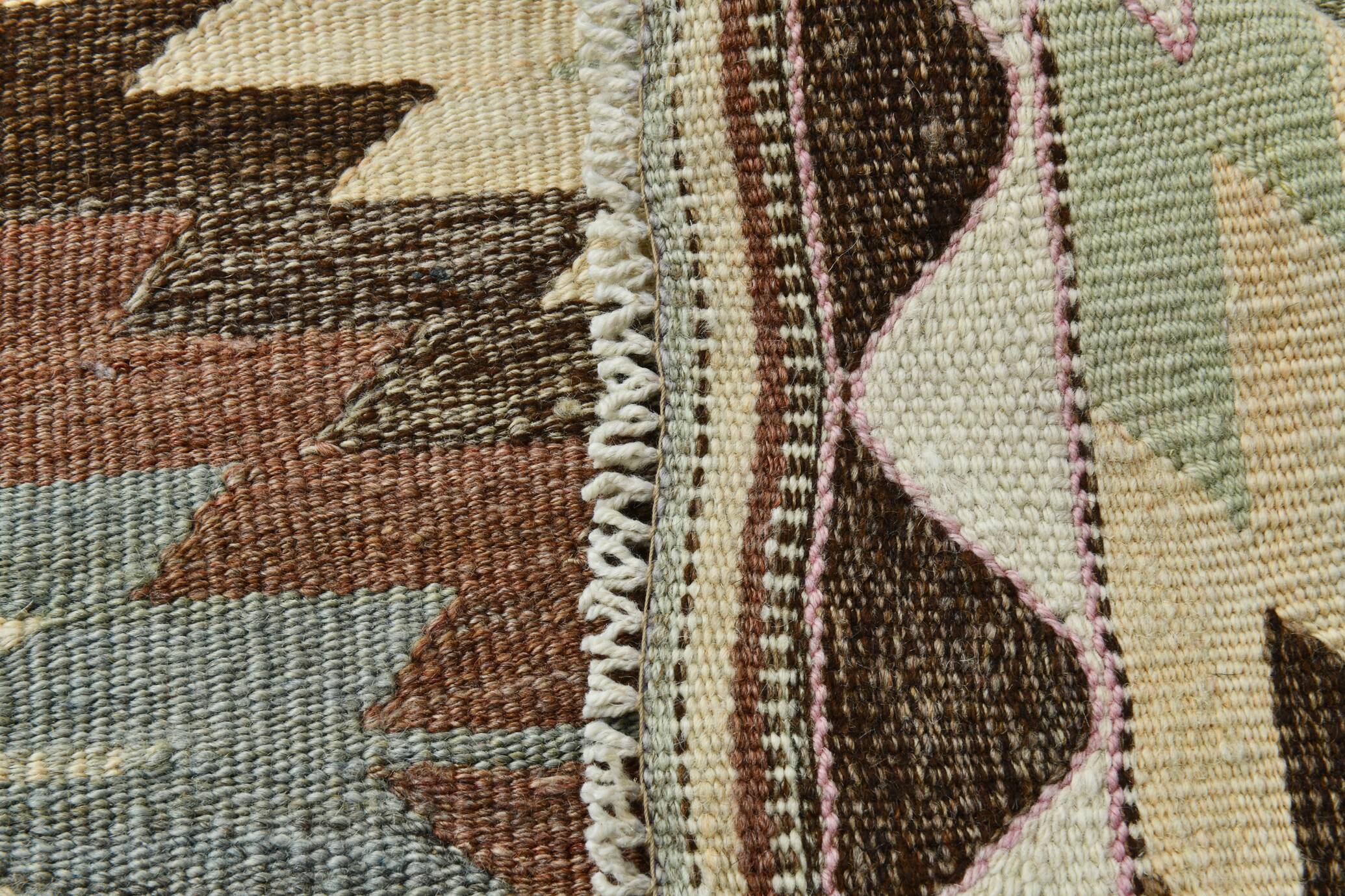 3x10 Cream & Brown Vintage Kilim Runner Rug, 81x306Cm