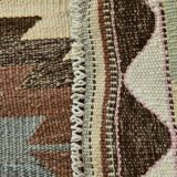 3x10 Cream & Brown Vintage Kilim Runner Rug, 81x306Cm