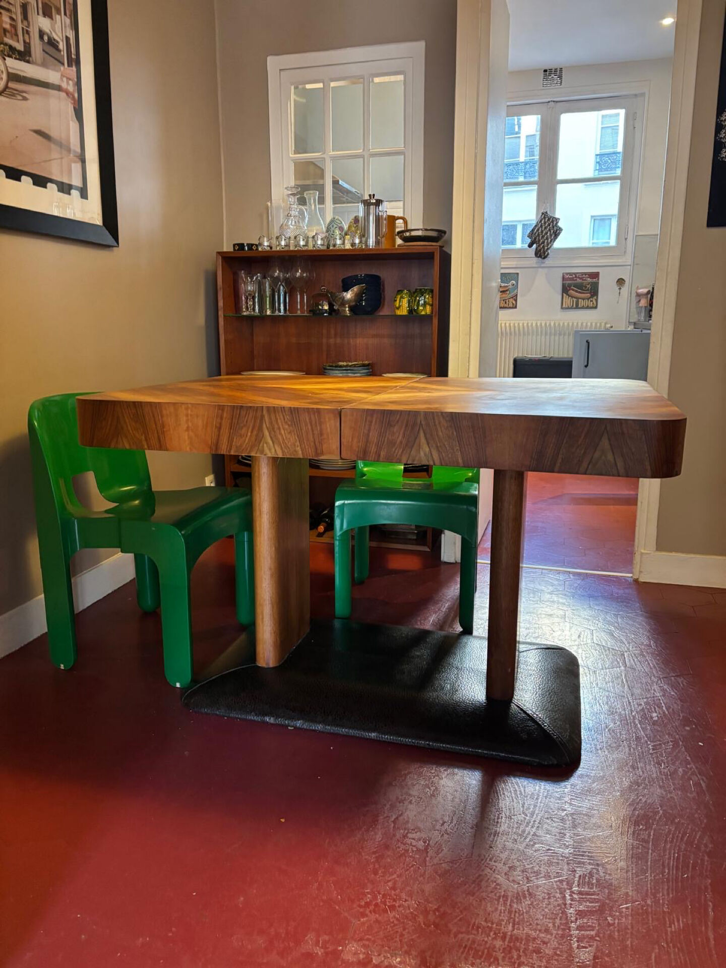 Walnut Art Deco Czech dining table