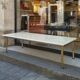 Grand table basse marbre vintage design 1960