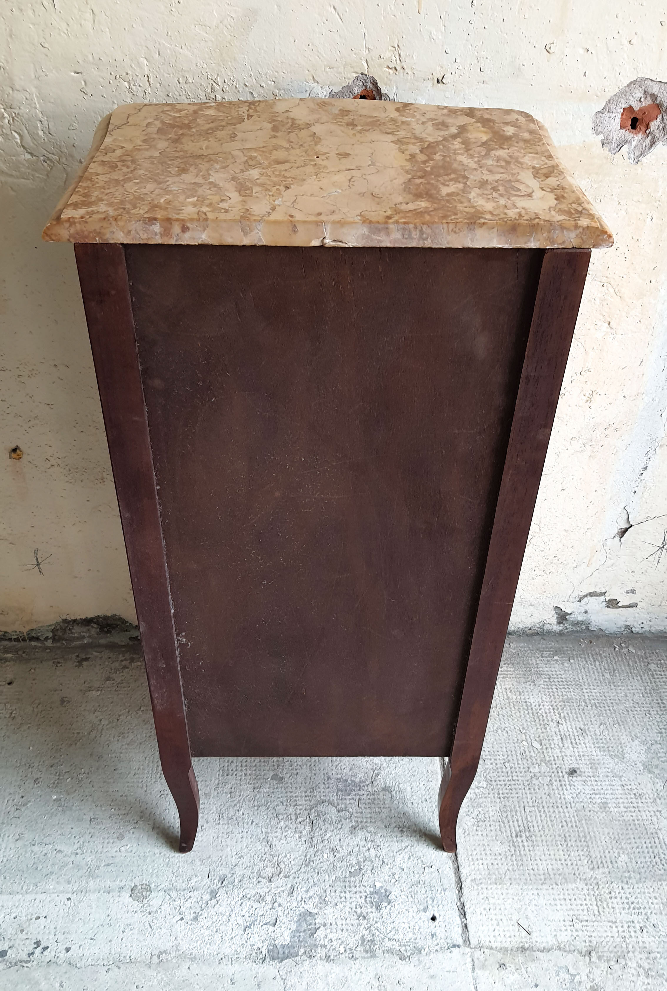 Chiffonnier Louis XV marquetry and marble