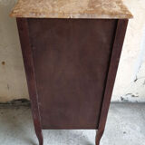 Chiffonnier Louis XV marquetry and marble