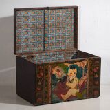 Antique oriental trunk in dark tones (c.1900) #4