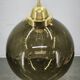 1970s Czech Smoked Glass Globe and Brass Pendant Light