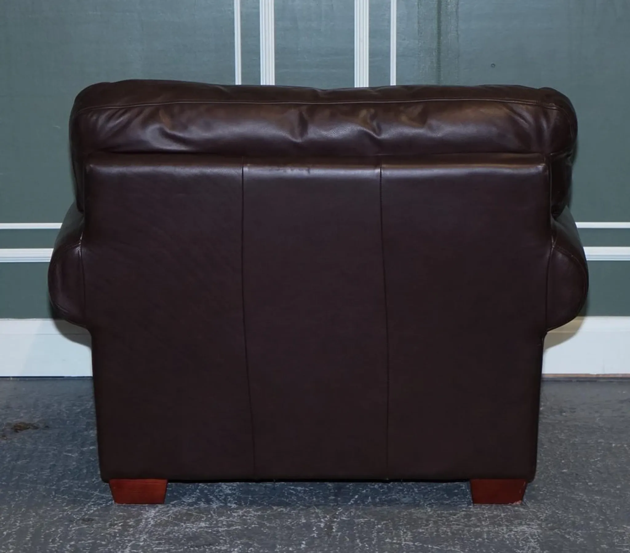 Brown Leather Armchairs, Set of 2