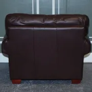 Brown Leather Armchairs, Set of 2