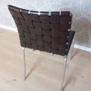 Chaise de salle à manger  cuir et chrome