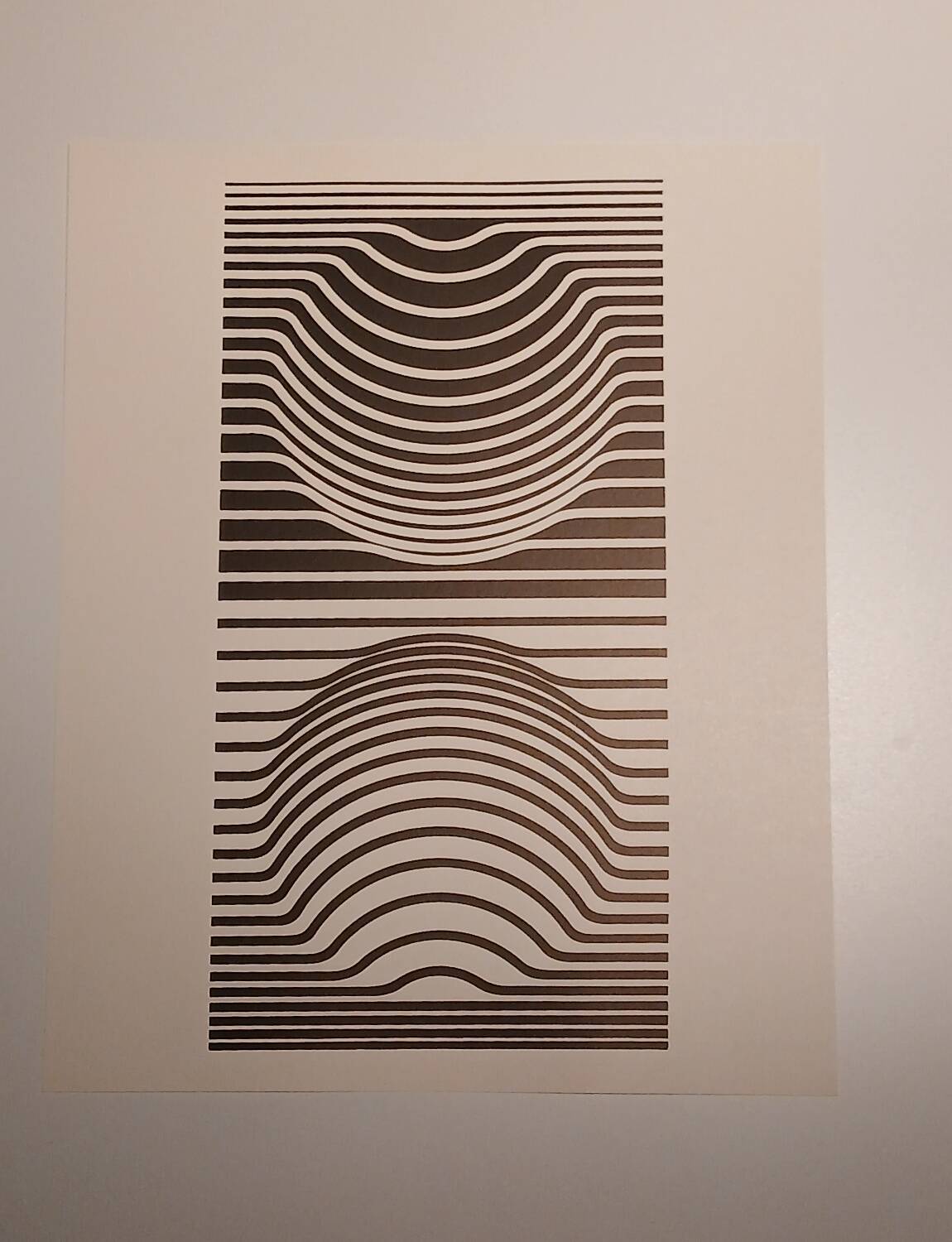Screen print by Victor Vasarely - "Wave Series" - Waves & Movement