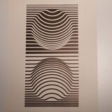 Screen print by Victor Vasarely - "Wave Series" - Waves & Movement