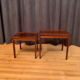 A pair of Kvalitet Form Funktion rosewood side tables Denmark 1960s
