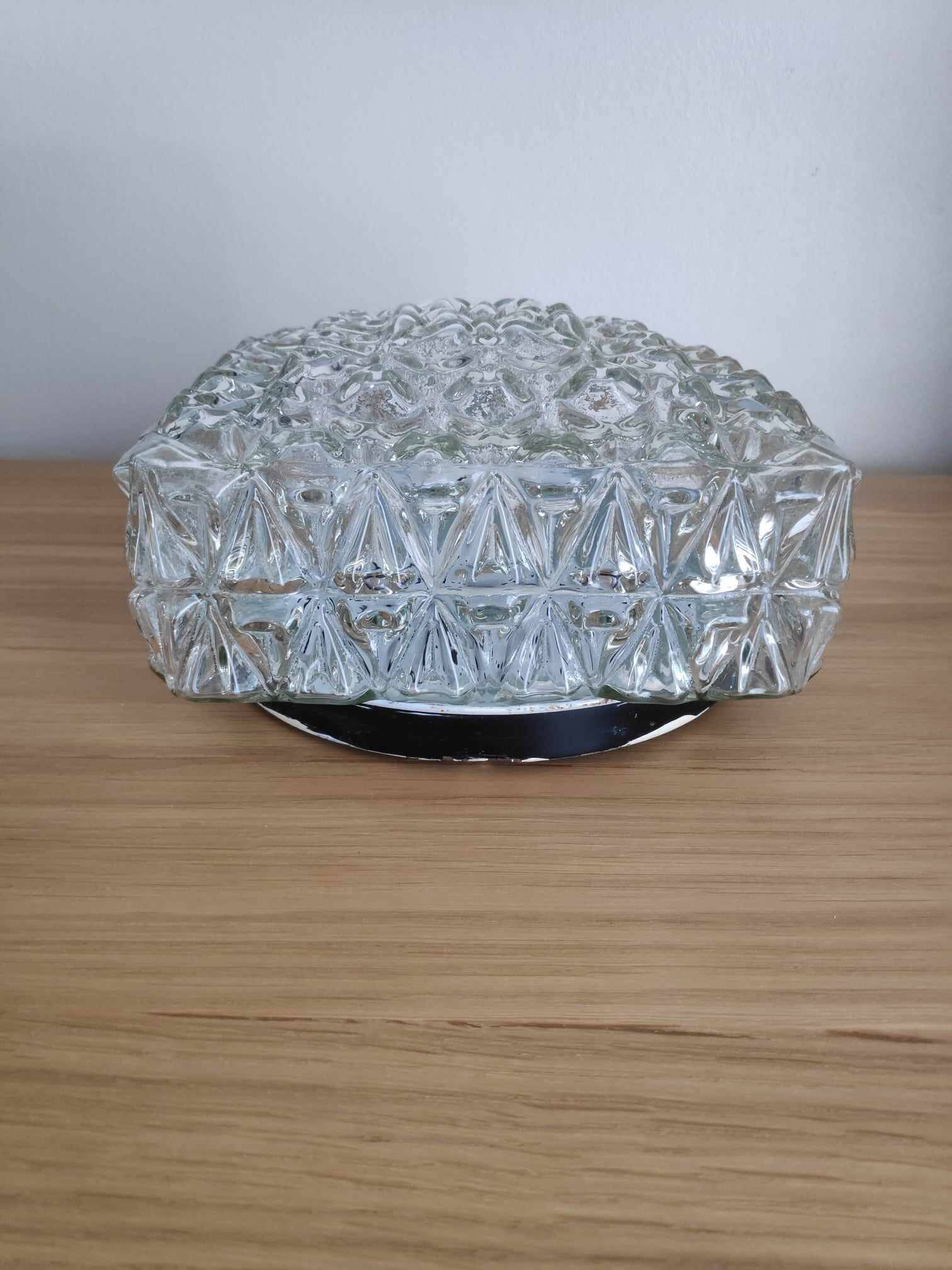 70s glass ceiling light
