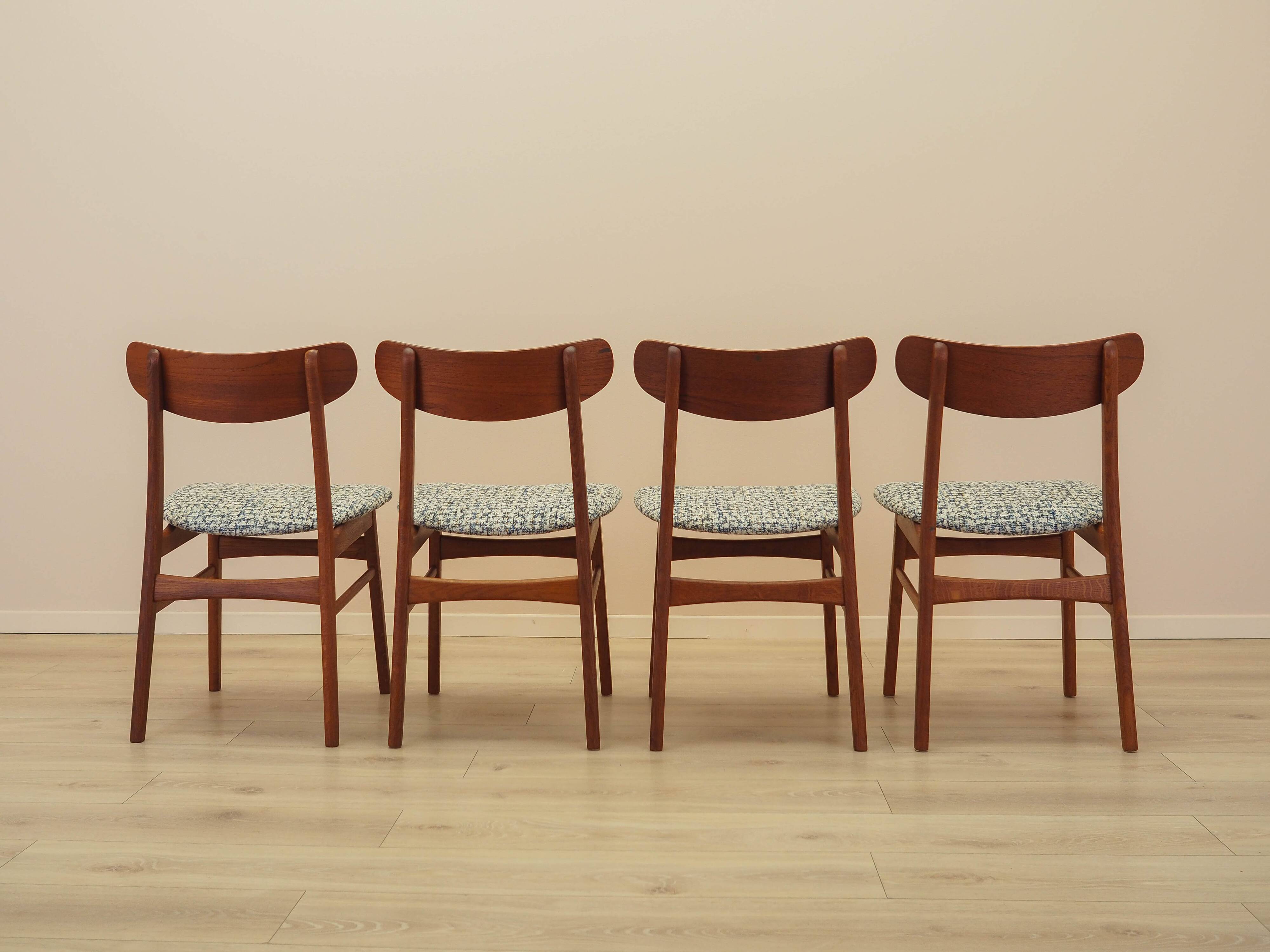 Set of four teak chairs, Danish design, 1970s, made in Denmark