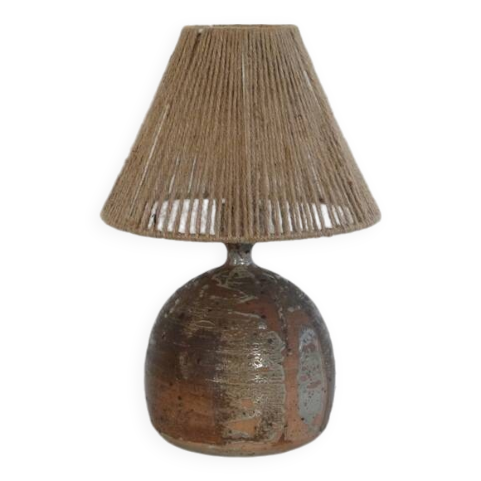Stoneware and rope table lamp 1960