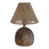 Stoneware and rope table lamp 1960