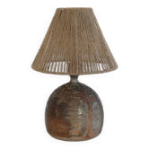 Stoneware and rope table lamp 1960