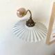 Wall lamp gooseneck in gilded metal and white opaline