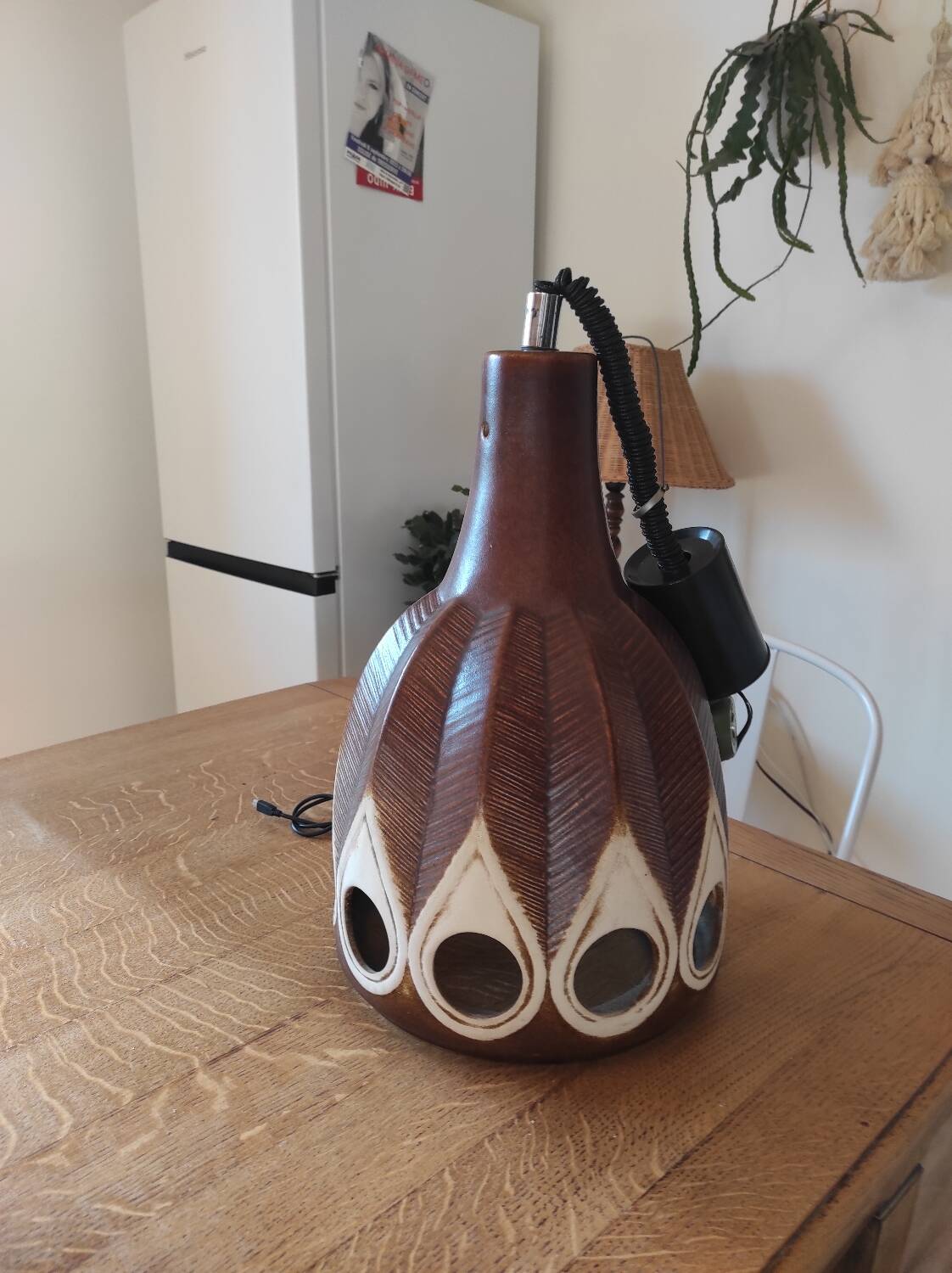 Vintage West Germany ceramic pendant light
