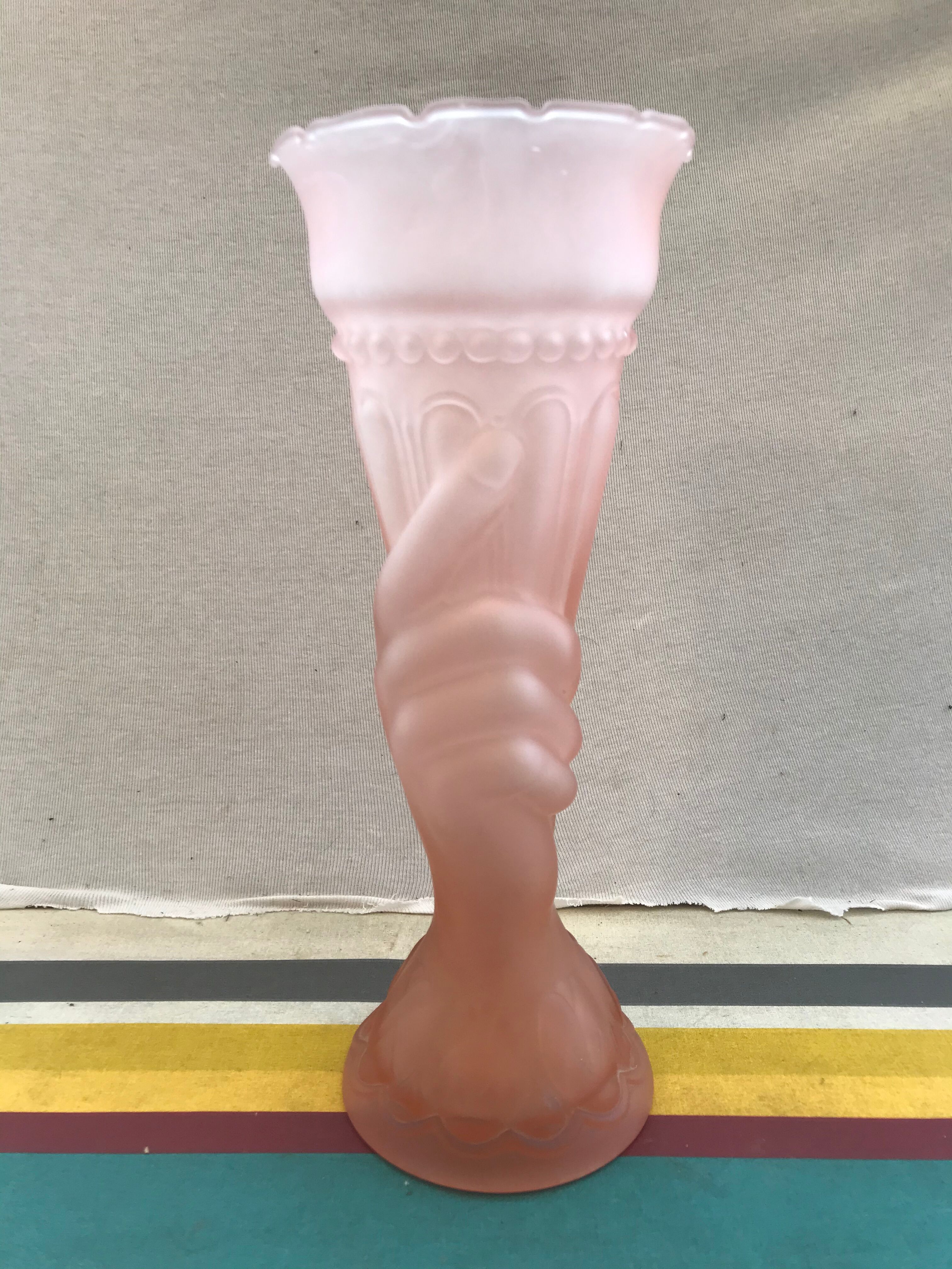 Ancient ART DECO Glass Mold Rose Hand Shape - Torch Years 40 Vintage
