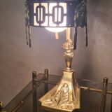 1900 bronze and brass art nouveau lamp, inspired by Napoleon 3, 35x18