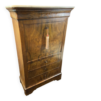 19th-century walnut secretary from the Louis-Philippe period.