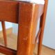 Scandinavian chair wood mahogany color and skai white