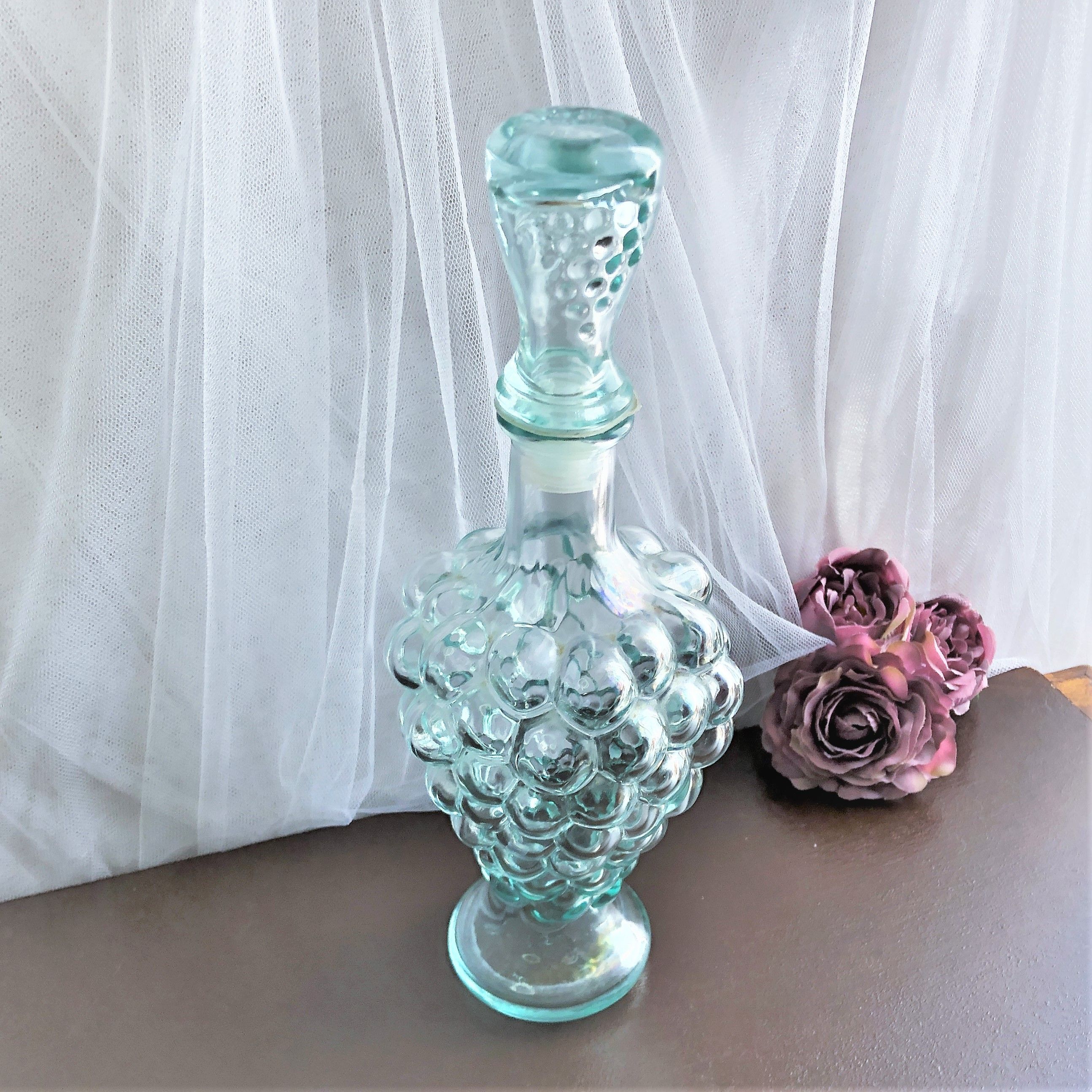 Decanter shaped bunch of grapes from Vetreria Estrusca Italy vintage