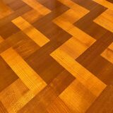 Antique extendable table in cherry wood and marquetry in the Louis XV style.