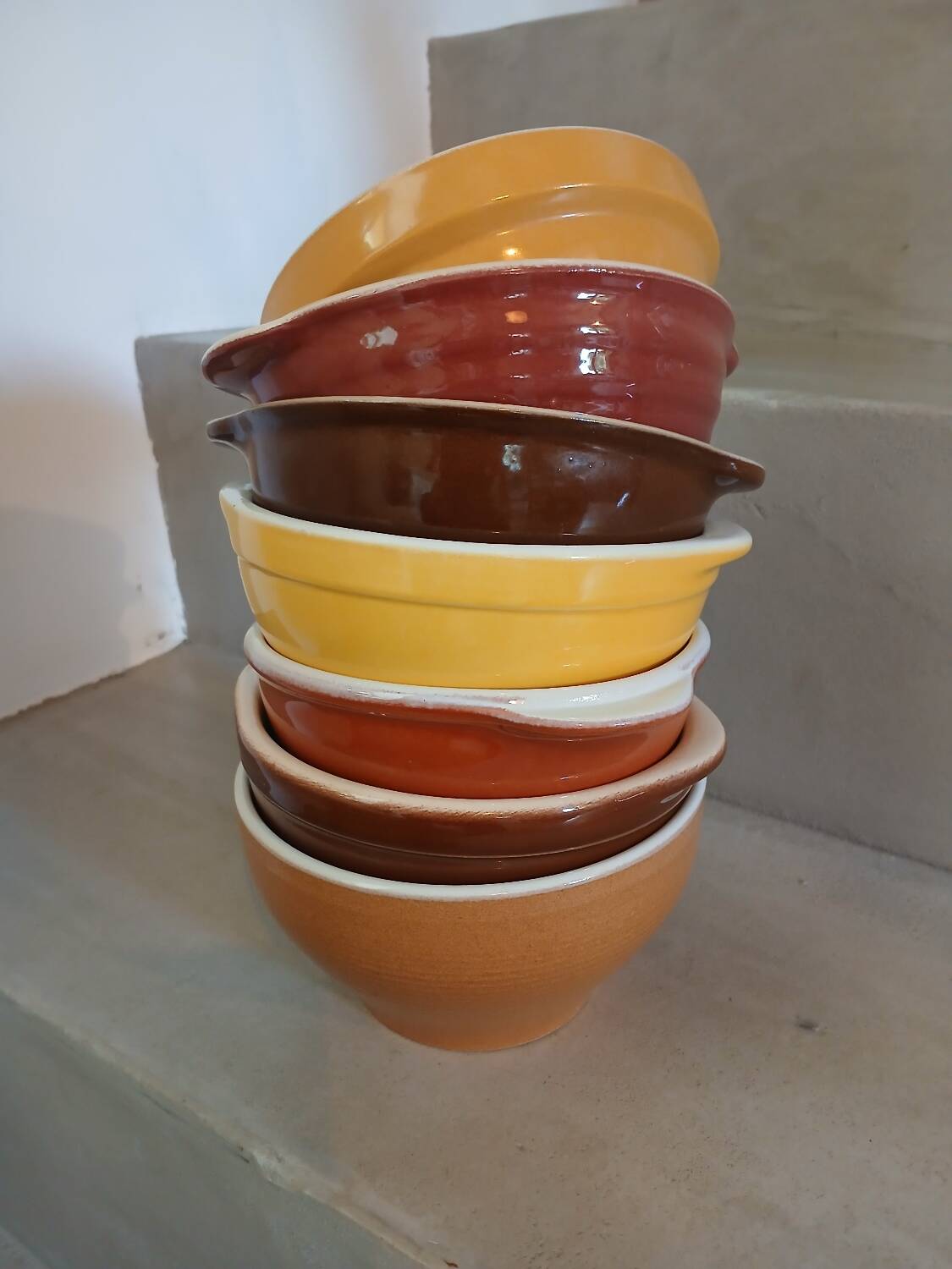 7 antique Émile Henry bowls