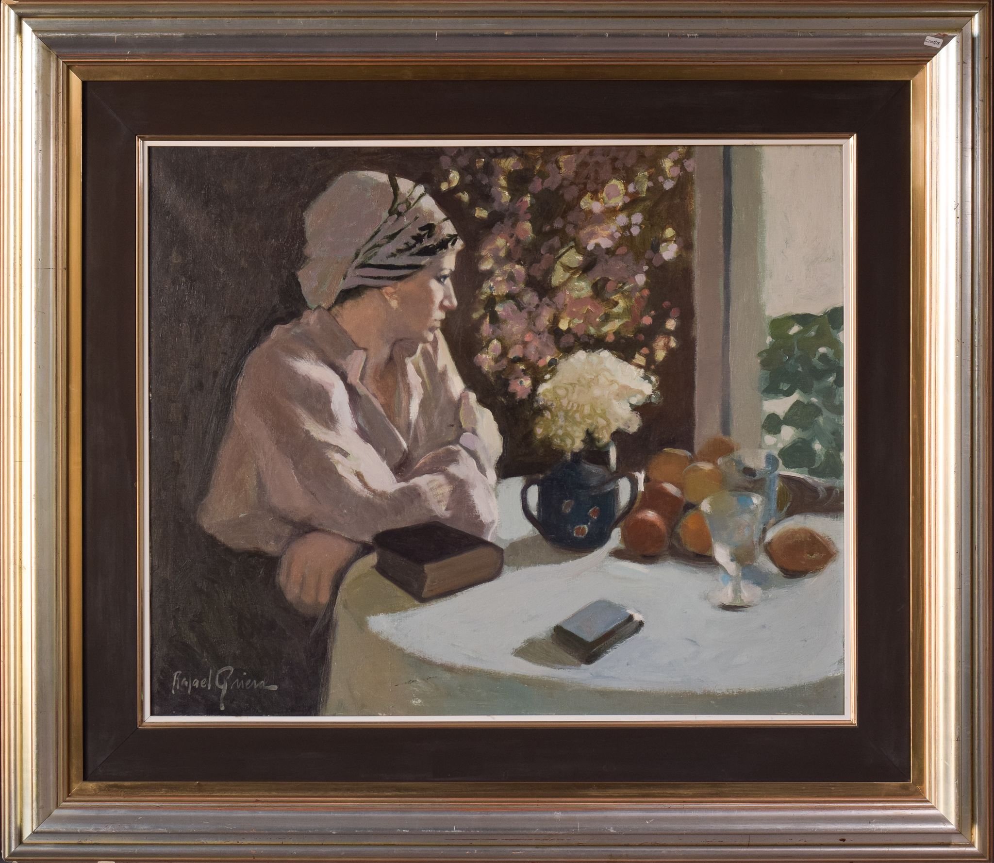 Rafael griera - portrait of a lady at a window