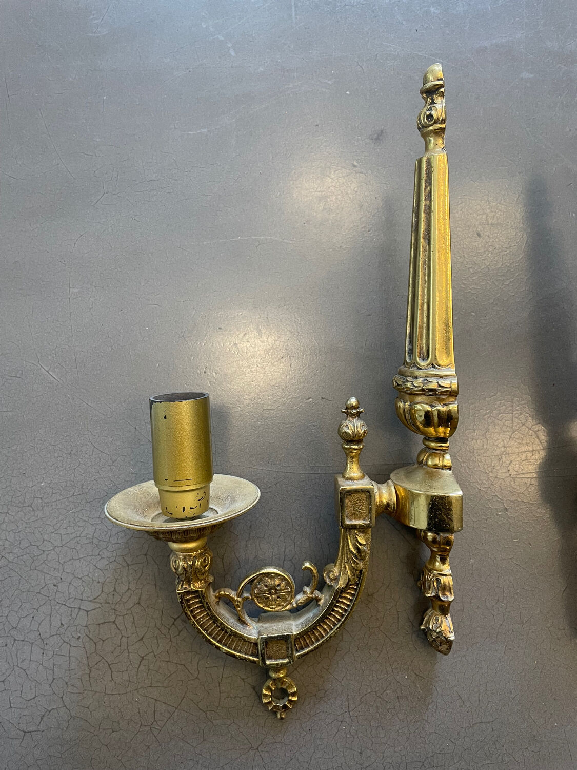 Pair of Art Deco gilt bronze wall sconces