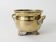 Cache-pot vintage en laiton sur pieds avec anses