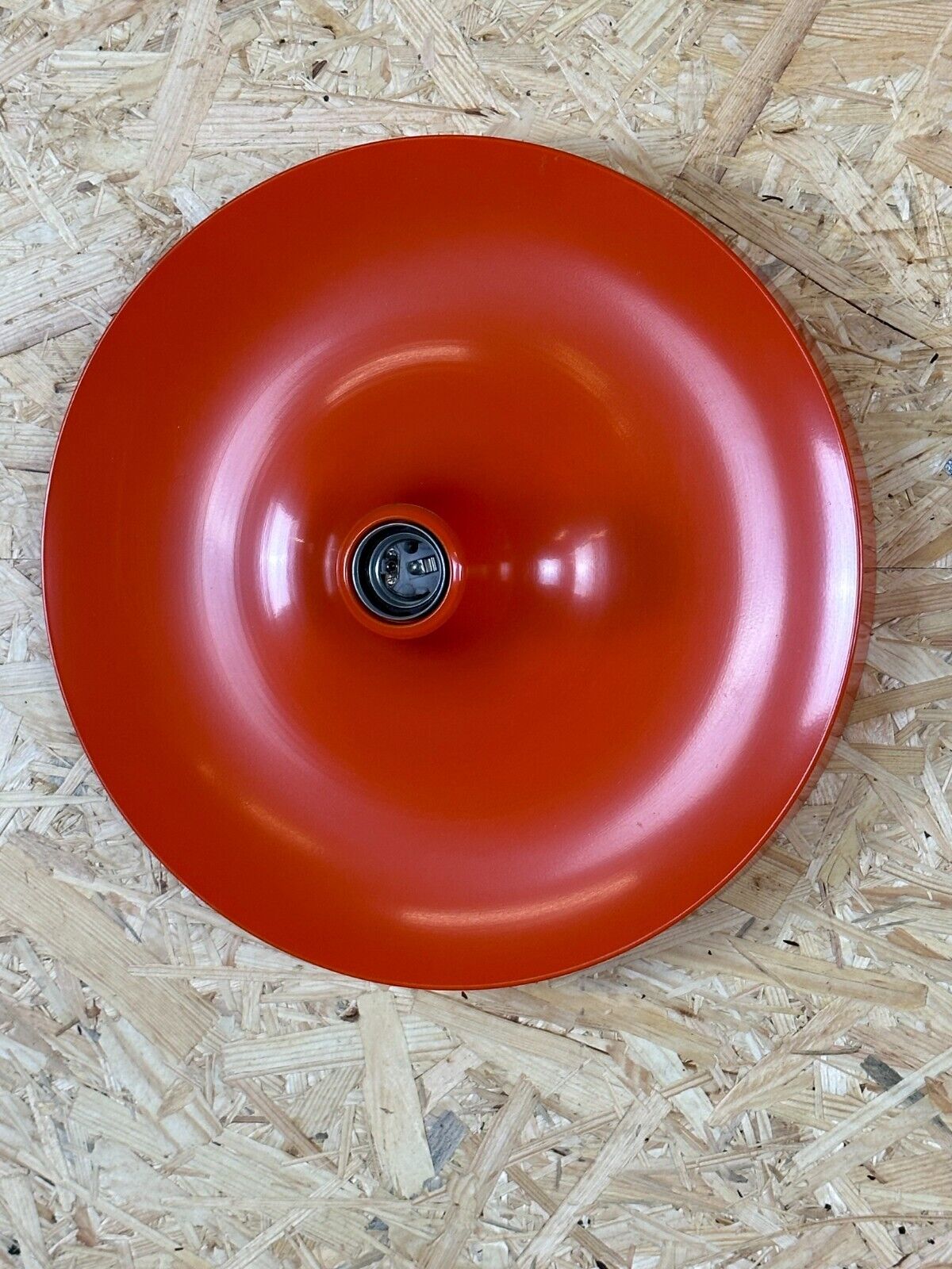 60s 70s discus wall lamp Teka Orange Space Age design aluminum metal