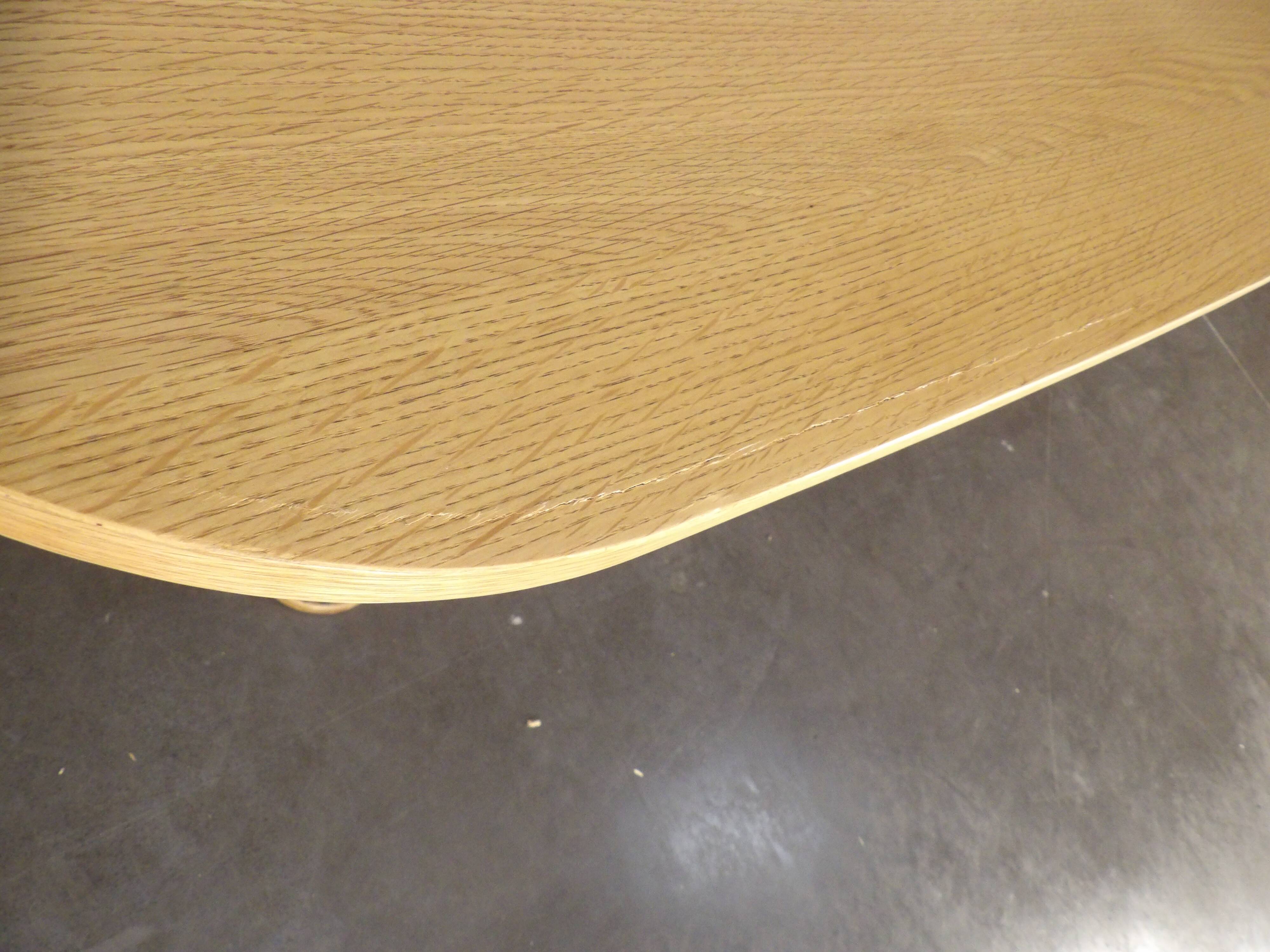 Contemporary oak dining table, seats 10