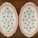 7 dishes Vintage Limoges porcelain pink and gold floral motifs