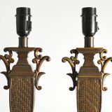 Chinoiserie Faux Rattan Amphora Table Lamps by Aneta, Sweden 1980's