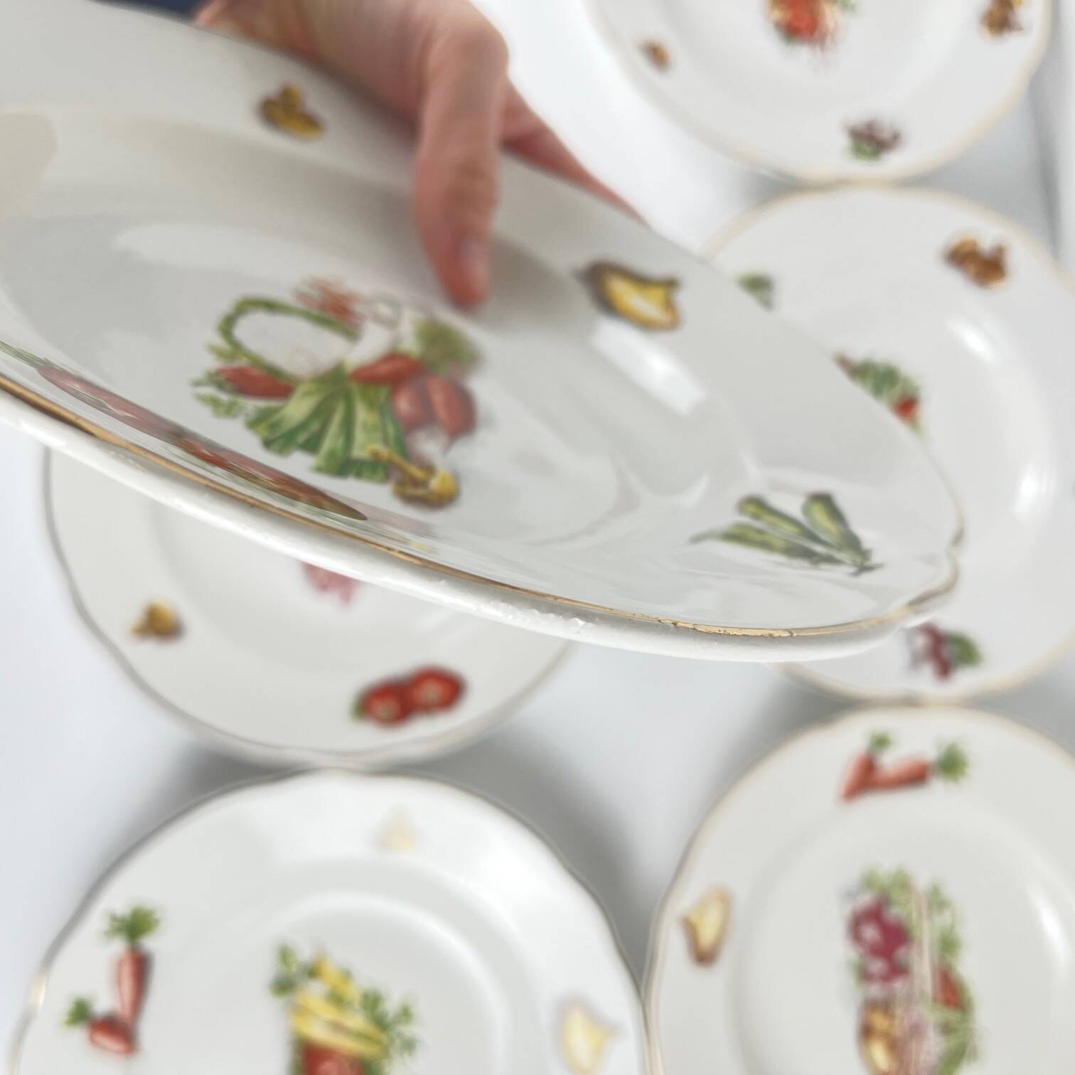 Service for 6 people KG Lunéville "Le Potager", 1950/70
