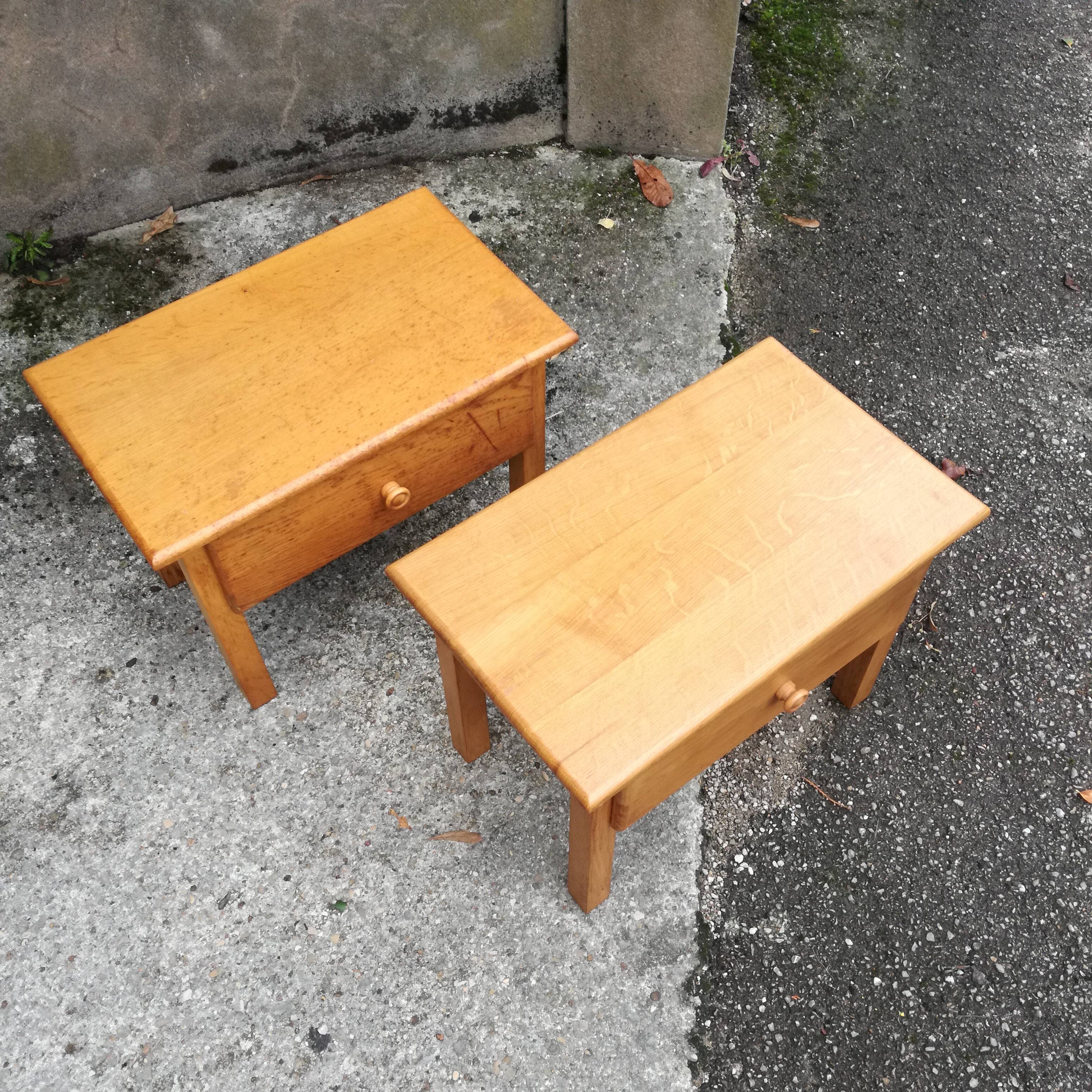 Oak bedside tables